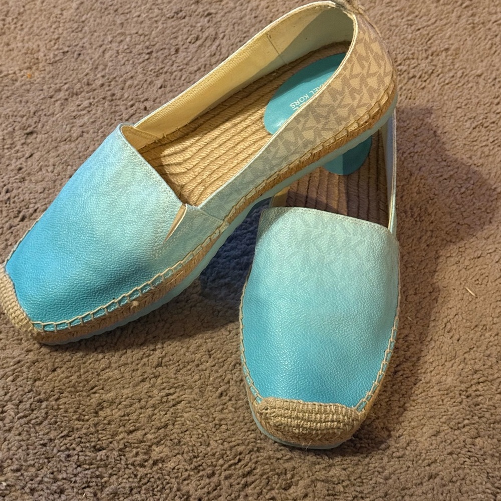 Michael Kors Turquoise and Beige Espadrilles